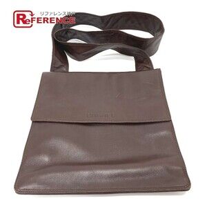 Chanel logo sacoche bag crossbody shoulder lambskin brown